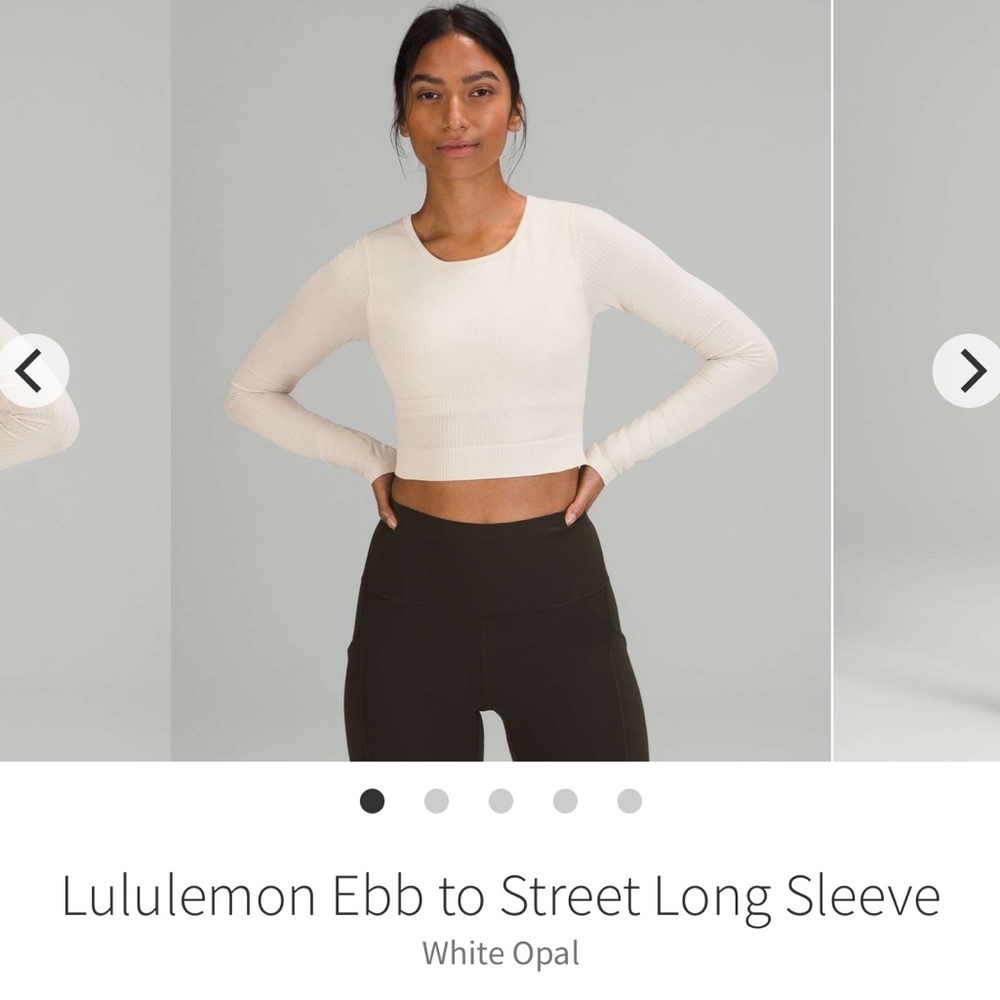 Lululemon Athletica White Fitted Crop long sleeve